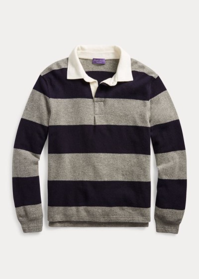 Men's Ralph Lauren Striped Cashmere Rugby Sweater | 269534QUG